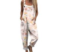 Women's Dungarees Dungarees for Women UK Plus Size Bee Floral Printed Wide Leg Bib Overalls With Pockets Summer Casual Adjustable Straps Loose plus size jumpsuits for women womens overalls workwear