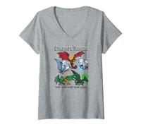 Womens Dungeons & Dragons Ancient Chromatic Dragons Scales Damage V-Neck T-Shirt