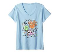 Womens Dungeons & Dragons Halloween Classic Cartoon Monsters V-Neck T-Shirt