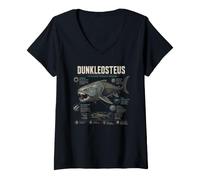 Women's Dunkleosteus Devonian Predator Built Like A Tank Monster V-Neck T-Shirt