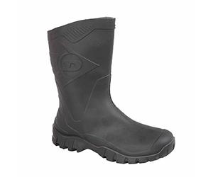 Womens Dunlop Short Half Length Ankle Wellington Wellies Boots WIDE CALF, Black, 6 UK