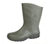 Womens Dunlop Short Half Length Ankle Wellington Wellies Boots WIDE CALF, Green, 8 UK