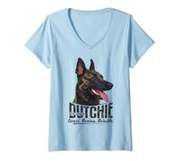 Womens Dutch Shepherd Dog V-Neck T-Shirt