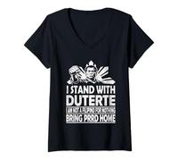 Womens Duterte Bring Him Home Philippines PRRD DU30 Supporter V-Neck T-Shirt