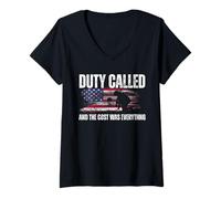 Womens Duty Called and the Cost Was Everything USA Military Tribute V-Neck T-Shirt