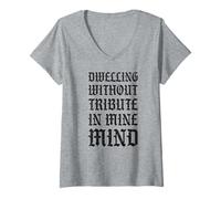 Women's Dwelling Without Tribute in Mine Mind Funny Castlecore V-Neck T-Shirt