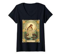 Women's Dwynwen's Well and Sacred Fish V-Neck T-Shirt