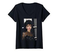 Womens Dynasty Actor Joan Collins By Michael Grecco V-Neck T-Shirt