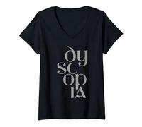 Womens Dystopia design dystopic, cool dystopian future sci fi fan V-Neck T-Shirt