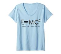 Women's E MC2 Physics Formula Science Nerd Teacher Student Graphic V-Neck T-Shirt