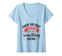 Women's Each Individual Teaches Me New - Support Worker Appreciation V-Neck T-Shirt