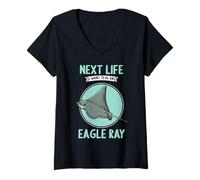 Womens Eagle Rays Next Life i Want to be an Eagle Ray V-Neck T-Shirt