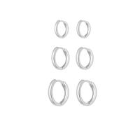 Women's Earrings 925 Silver Glitter Light Point, 5 Pairs Hypoallergenic Earrings Ladies Set Earrings Silver for Women Girls, 8mm 10mm 12m, Brass, No Gemstone
