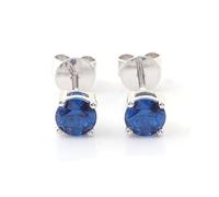 Women's Earrings 9K/14K/18K White Gold Simple 1ct/2ct Round Created Sapphire Stud Earrings Jewellery
