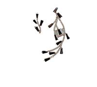 Women's Earrings Asymmetric Earrings French Sheet S925 Silver Needle Embedded Earrings in the Shape of Asymmetric Branch Branch in Zirco, LJBLEUSK
