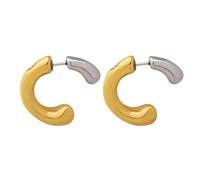 Women's Earrings Cubic Zirconia Dangle Hoop Earrings Ear Nails Two-tone Spliced C-shaped Earrings And Earrings, Personalized Earrings