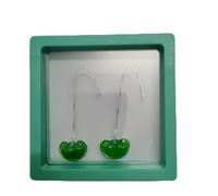 Women's Earrings Earings Silver Natural Jasper Jade Earrings For Women Emerald Costume Jewelry Chain Sterling Silver Vintage Qian Qing Ruyi Earrings stud Set (Color : Antique Silver, Size : Auburn)