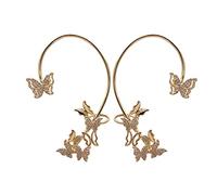 Women's Earrings For Women Around Earrings Wrap Ear Ear Piercing Cuff Clips No (Gold, One Size)