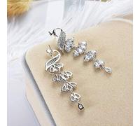 Women's Earrings Micro Zircon Embedded S925 Silver Earrings Needle Earrings Shaped Earrings Temperament long Drop Earrings, LJBLEUSK