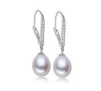 Women's Earrings Real 925 Sterling Silver Freshwater Pearl Earring Jewelry,Wedding White Pink Drop Natural Pearl Earrings Girl Birthday Best Home
