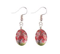Women's Earrings Real Flower Tree Gem Handmade Baby's Breath Earrings Lace Flower Birthday Party Carnival Party Dating Eternal Handmade (A, One Size)