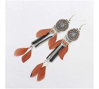 Women's Earrings, Stud Earrings Long Earrings Tassel Feather Earrings Vintage Carved Ethnic Wind Earrings Dream Catcher/Coffee,Women