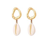 Women's Earrings Summer Bohemia Seashell Earring Pearl Stud Earrings Beach Ocean Accessories (G, One Size)