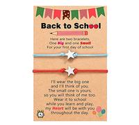 Women's Earrings The First Day of Kindergarten School Season Cartoon Color Card Knitting Bracelet Mother and Daughter Hand Rope Surplus Watch (G, One Size)