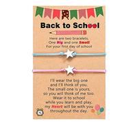 Women's Earrings The First Day of Kindergarten School Season Cartoon Color Card Knitting Bracelet Mother and Daughter Hand Rope Surplus Watch (H, One Size)