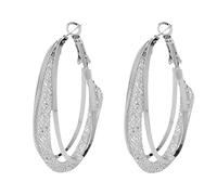 Women's Earrings Unique Earrings For Women With Light And High End Feel Geometric Loop (Silver, 4cm)