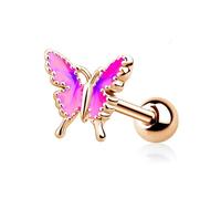 Women's Earrings Zirconia Dangle Hoop Earrings Ear Nails Brushed Butterfly Unisex Ear Bone Nail Earrings Steel Bar Twist Ball Earrings
