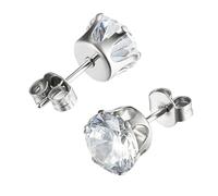 Women's Earrings Zirconia Dangle Hoop Earrings Ear Nails Fashionable Six-pointed Micropavé Earrings Made of White and Black Round Zircons, Earrings, Earrings, Piercing Jewelry