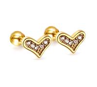 Women's Earrings Zirconia Dangle Hoop Earrings Ear Nails Love Earrings, Fashionable and Personalized Hollow Diamond Earrings, Ball Screw Studs Made of Steel, Crooked Star with White Diamond