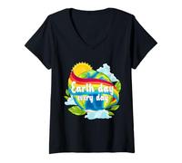 Women's Earth Day Every Day Climate Change Awareness Environmental V-Neck T-Shirt
