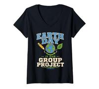 Women's Earth Day Reduce Reuse Recycle Teacher Gift V-Neck T-Shirt