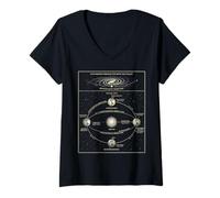 Women's Earth Orbit and Solar Motion Space Science Diagram V-Neck T-Shirt