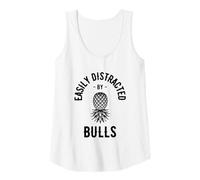 Womens Easily Distracted By Bulls Swinger Lifestyle Naughty Adult Tank Top