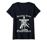Women's East Prussia German Knights Crusaders Medieval Knights V-Neck T-Shirt