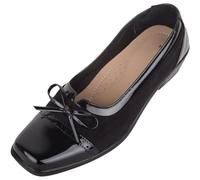 Womens East Slip On Lightweight Smart Formal Court Shoe with Contrasting Toe Cap and Trim - Black - UK 4 / EU 37