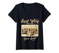 Womens East Wing Never Forget American Vintage Nostalgia V-Neck T-Shirt