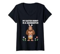 Women's Easter Basket for Teen Boys Sasquatch Bunny Shirt Funny Tee V-Neck T-Shirt