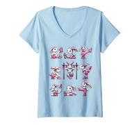 Womens Easter Bunny Fitness Collection Gym Workout Training V-Neck T-Shirt