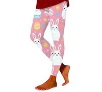 Women's Easter Bunny Leggings Sports Leggings Butt Lifting Yoga Pants Cute Rabbit Eggs Floral Printed Yoga Pants High Waisted Workout Gym Soft Tights Holiday Costume Outfit for Teen Girls