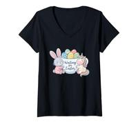 Women's Easter Bunny Unicorn Cute Design V-Neck T-Shirt