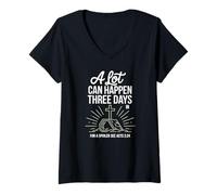 Women's Easter Jesus He is Risen Acts 2:24 Christian Christianity V-Neck T-Shirt