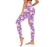 Women's Easter Print Leggings Funny Easter Egg Bunny Pattern Leggings Cute Rabbit Floral Printed Yoga Pants High Waisted Workout Sports Gym Leggings Soft Tights Easter Costume Outfit for Teen Girls