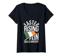 Womens EASTER RISING SINN FEIN 1916 IRELAND FLAG OUTFIT IRISH V-Neck T-Shirt