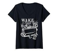 Women's Easy-Bake Oven Wake & Easy Bake Black & White Easy Bake Oven V-Neck T-Shirt