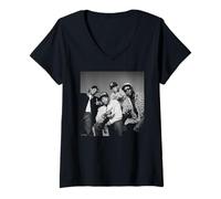 Womens Easy-E Dr Dre DJ Yella MC Ren NWA by Michael Grecco V-Neck T-Shirt