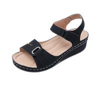 Womens Easy Fasten Sandal with Adjustable Soft Straps Comfort Orthopedic Wedge Sandals for Women Summer Anti-slip Platform Beach Shoes